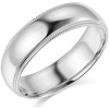 Pompeii3 6mm Milgrain Plain High Polished Dome Wedding Band 10k White, Yellow, Rose Gold - 2 of 4