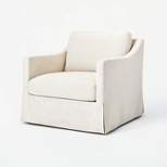 Vivian Park Upholstered Swivel Chair Cream - Threshold™ designed with Studio McGee