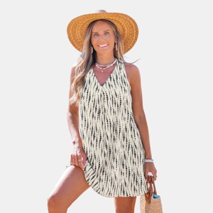 Women's Chic Printed Halter Beach Mini Dress - Cupshe - 1 of 4