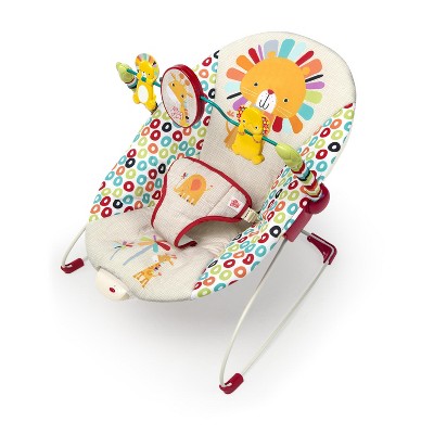 Bright Starts Playful Pinwheels Portable Baby Bouncer Seat with Vibrations and Toy Bar