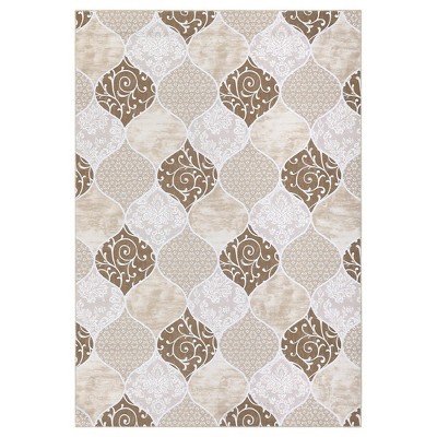 Garvee Large Area Rug for Living Room, Washable Ultra-Thin Soft Large Rug (Brown)