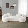 106.7" Teddy Upholstered Curved Modular 4-Seater Sectional Sofa with Full Compression Sponge, No-Assembly Design for Apartments & Small Spaces - 2 of 4
