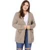 Agnes Orinda Women's Plus Size Lightweight Knit Open Front Long Sleeve Cardigans - 4 of 4