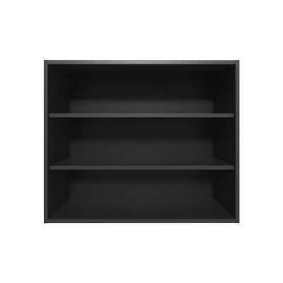 GlasFlength Kitchen Storage Kitchen Wall Cabinet Open Shelves Cabinet Rectangular Storage Cupboard for Kitchen, Black, 12"*36"*30"
