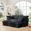 Oversized 83.4" Corduroy Slipcovered 2 Seater Modular Sleeper Sectional Sofa Bed with French Edges and Removable Covers, 4-Piece Free combination - 2 of 4