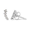 Haus of Brilliance 10K White Gold 1/10 Cttw Diamond Journey Style Climber Stud Earrings - 3 of 4