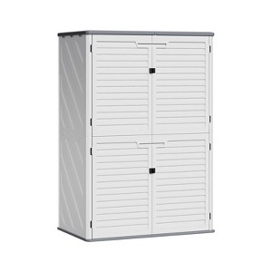 Resin Storage Shed, 65Cu Ft Outdoor Storage Cabinet Waterproof, Outdoor Storage Box for Patio Tools, Sofa Cushion, Lawn Mower and Garbage Cans - 1 of 4