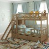 Polibi Twin Over Twin Bunk Bed with Slide, Staircase Storage & Underbed Drawers - 2 of 4