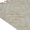 Storied Home Cotton Tufted Rug with Diamond Pattern and Fringe, Cream - 3 of 4
