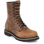 Lehigh Safety Shoes Men's Brown Steel Toe Work Boot, Size 9(Wide)