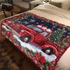 Rustic Christmas Red Truck Flannel Fleece Blanket, Festive RV Decorative Nap Throw, All Season Cozy Throw for Home. - 3 of 4