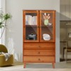 YIYIBYUS Retro Kitchen Sideboard with 2 Acrylic Doors, Freestanding Storage Organizer, Brown - 2 of 4