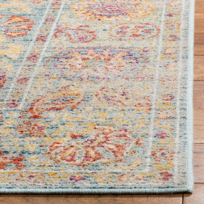 Light Blue Elegance Hand-Knotted Viscose Rectangular Area Rug