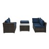 Patio Furniture, Outdoor Furniture, Seasonal PE Wicker Furniture, 4 Set Wicker Furniture With Tempered Glass Coffee Table - 3 of 4