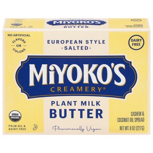 Miyoko's Creamery European Style Salted Plant Milk Vegan Butter - 8oz - 1 of 4