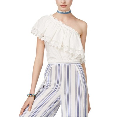 American Rag Womens Crochet Ruffle Kimono Top Blouse