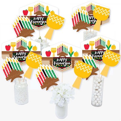 Big Dot of Happiness Happy Kwanzaa - Party Centerpiece Sticks - Table Toppers - Set of 15