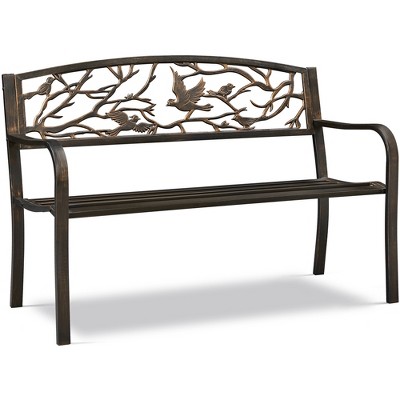 Yaheetech Patio Garden Bench with Backrest and Armrest