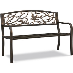 Yaheetech Patio Garden Bench with Backrest and Armrest - 1 of 4