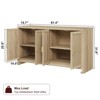 Rattan Buffet Cabinet, Accent Storage Cabinet with 4 Doors and Shelf, Sideboard Buffet Cabinet with Storage, Modern Console Coffee Bar Cabinet - 2 of 4