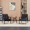 KWPZQEB Modern Accent Chairs, Upholstered Mid-Century Lounge Armchair with Cozy Soft Padded & Wood Legs, Suitable for Living Room Bedroom - 3 of 4