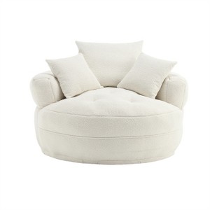 Anybear Chenille Sponge Single Sofa, Fluffy Modern Sleeper Chair for Living room, Bedroom, No Assembly Required - 1 of 4