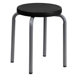 Emma and Oliver Stackable Stool with Silver Powder Coated Frame
