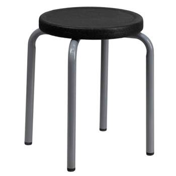 Flash Furniture Stackable Stool with Silver Powder Coated Frame