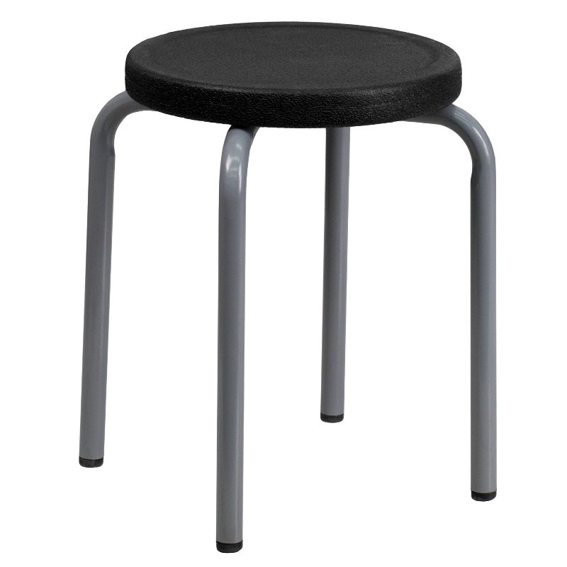 Flash Furniture Stackable Stool with Silver Powder Coated Frame, 1 of 6