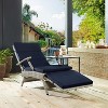 Modway Envisage Chaise Outdoor Patio Wicker Rattan Lounge Chair Light Gray Navy - 4 of 4