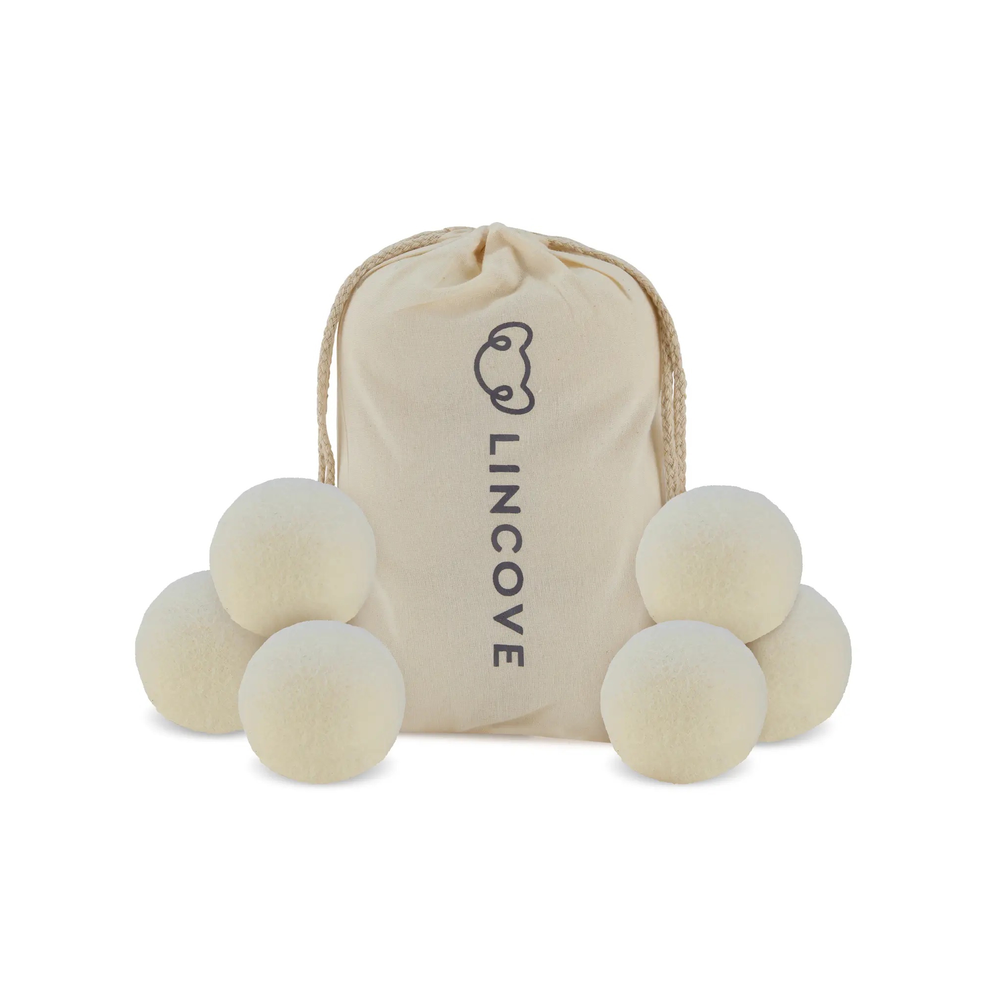 100% Organic Wool Dryer Balls, 6 Pack - Natural Fabric Softener, Reusable Dryer Sheets Alternative, Reduces Drying Time & Static.