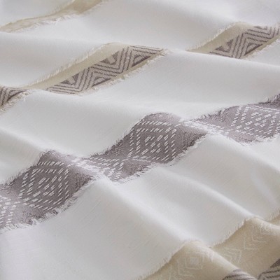 Neutral Clipped Jacquard King/Cal King Duvet Cover Set