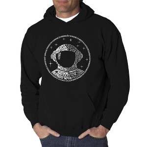 LA Pop Art Men's Word Art Hooded Sweatshirt - I Need My Space Astronaut - 1 of 4