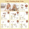 HTUTWOO 7 in 1 Baby Tricycle, with Removable Pedal, Canopy, and Guardrail, Toddler Tricycle, Tricycle for 18-72 Months - 4 of 4