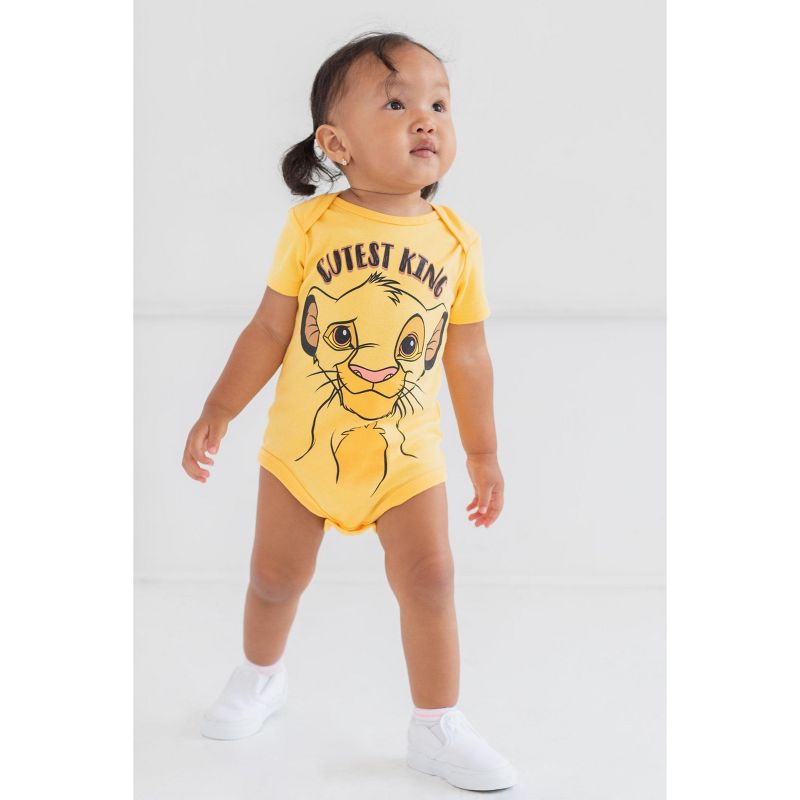 Disney Mickey Mouse Lion King Winnie the Pooh Pixar Toy Story Finding Nemo Baby 5 Pack Bodysuits Newborn to Infant, 3 of 10
