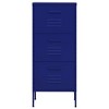 vidaXL Navy Blue Storage Cabinet - 16.7"x13.8"x40" - Steel Material - Extendable Drawers - Industrial Style - Adjustable Levellers - 3 of 4
