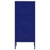 vidaXL Navy Blue Storage Cabinet - 16.7"x13.8"x40" - Steel Material - Extendable Drawers - Industrial Style - Adjustable Levellers - image 3 of 4