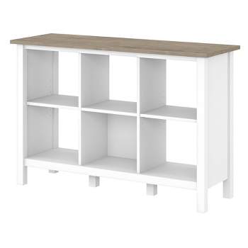 30" 6 Cube Mayfield Bookshelf Shiplap Gray/Pure White - Bush Furniture