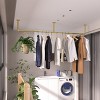 Artloge 70 Inch Long Heavy Metal Wall Mounted Clothes Rack Industrial Golden Pipe Clothes Coat Hanger Bar Display Rack Tubing Rack Open Wardrobe - 3 of 4