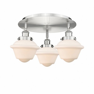Oxford - 3 Light Flush Mount In Art Deco Style-8 Inches Tall and 18.25 Inches Wide