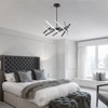 PAKOKULA Modern 8-Light Black Linear Dimmable Sputnik Integrated LED Pendant Light for Living room - 3 of 4