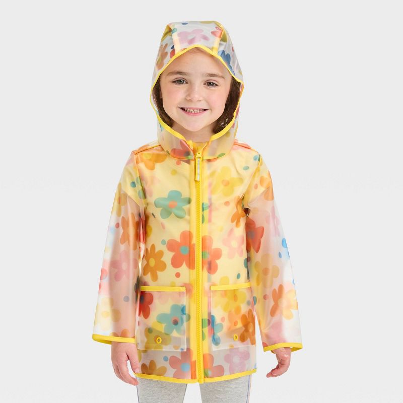 Toddler Girls' Printed Clear Rain Jacket - Cat & Jack™, 1 of 7
