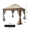 Gulches Outdoor11*11Ft Pop Up Gazebo Canopy With Removable Zipper Netting,Soft Top Event Tent,Suitable For Patio Backyard Garden Camping Area,Coffee - 4 of 4