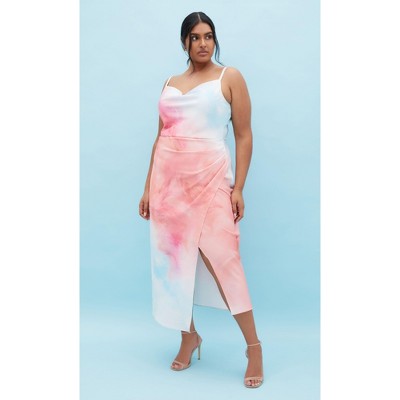 Women's Plus Size Mali Print Dress - coral | CITY CHIC