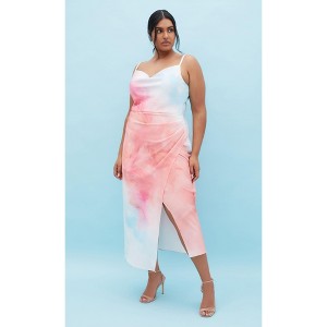 Women's Plus Size Mali Print Dress - coral | CITY CHIC - 1 of 4
