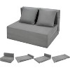 olding Sofa Bed, Foldable Couch Bed with Pillow, Convertible Sleeper Chair Mattress, Futon Floor Couch with Memory Foam Washable Cover, Gray - 2 of 4