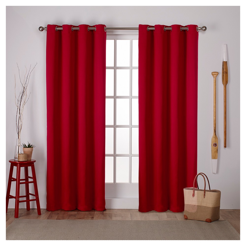 Photos - Curtains & Drapes Set of 2  Sateen Twill Weave Insulated Blackout Grommet Top Wind(108"x52")