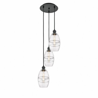 Vaz - 3 Light Cord Hung Multi Pendant In Industrial Style-25.13 Inches Tall and 12.38 Inches Wide