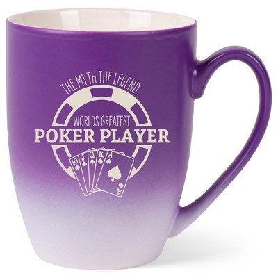 100 North Playing Card 10 Ounce Purple and White Two Toned Ombre, Comfortably Fits Your Hands, Ceramic Tea Coffee Cup Mug, The Myth The Legend World's