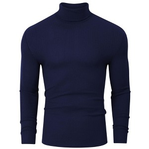 Coolmee Men's Slim Fit Basic Turtleneck Long Sleeve Lightweight Pullover Sweaters Casual Knitted Tops - 1 of 4